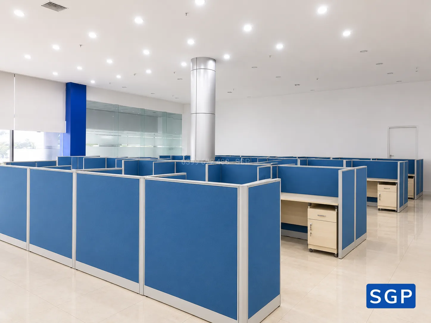 vách nỉ xanh dương 1 múi