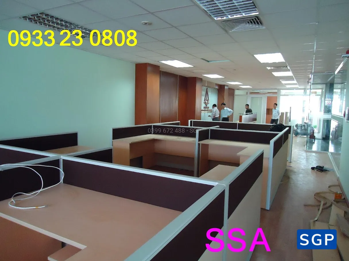 sản xuất và lắp đặt hoàn thiện vách nỉ 2 múi cho công ty văn phòng