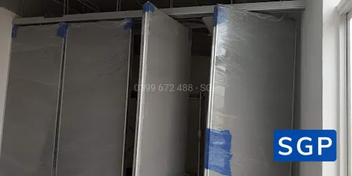 vách di động bọc nỉ cho công ty bảo hiểm