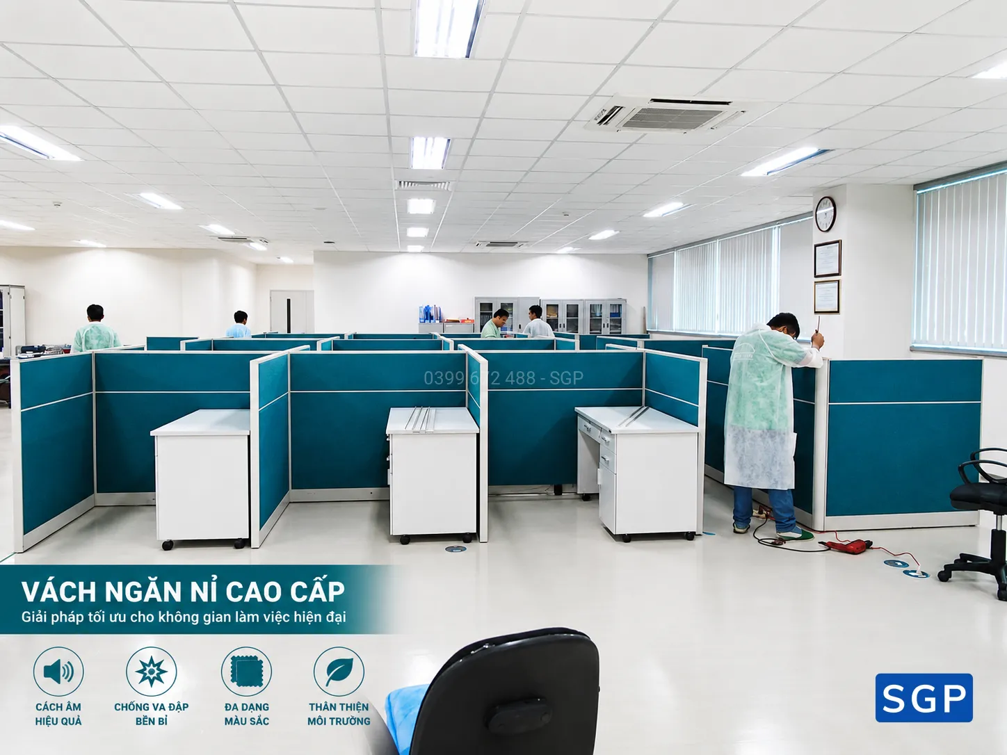 Giao hàng và lắp đặt vách nỉ