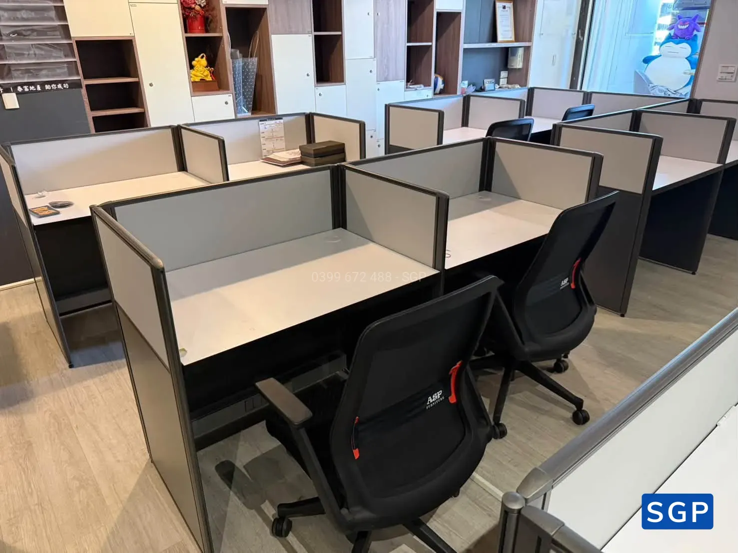 vách ngăn bàn làm việc gỗ 2 múi - 3