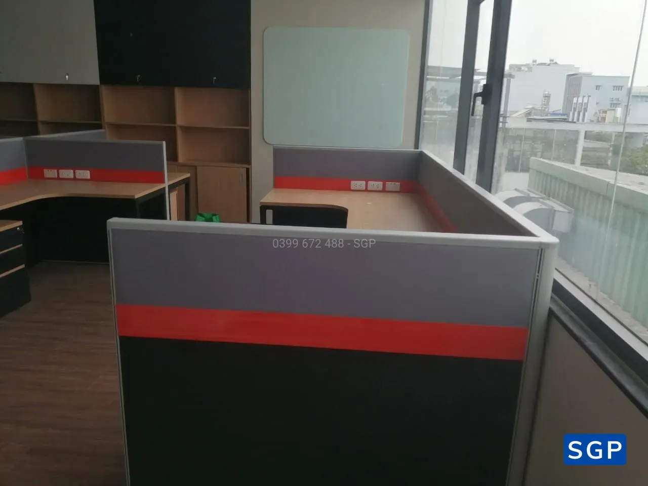 Vách ngăn nỉ khung nhôm 2 múi - 10