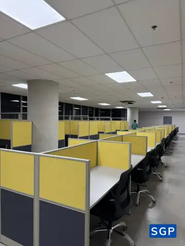 Hoàn thiện văn phòng dùng vách nỉ 2 màu