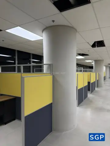 Hoàn thiện văn phòng dùng vách nỉ 2 màu