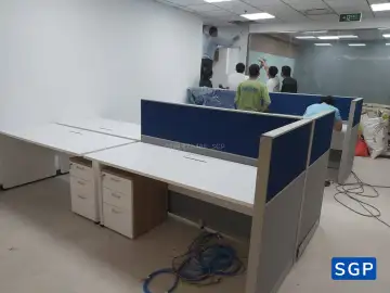 vách nỉ 2 múi xanh dương và xám ghi