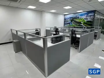 Hoàn thiện vách ngăn nỉ (màu xám) kính