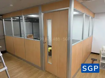 Hoàn thiện vách ngăn phòng (gỗ+kính)