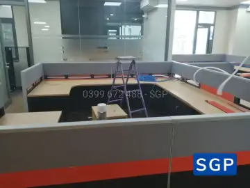Vách ngăn nỉ khung nhôm 2 múi