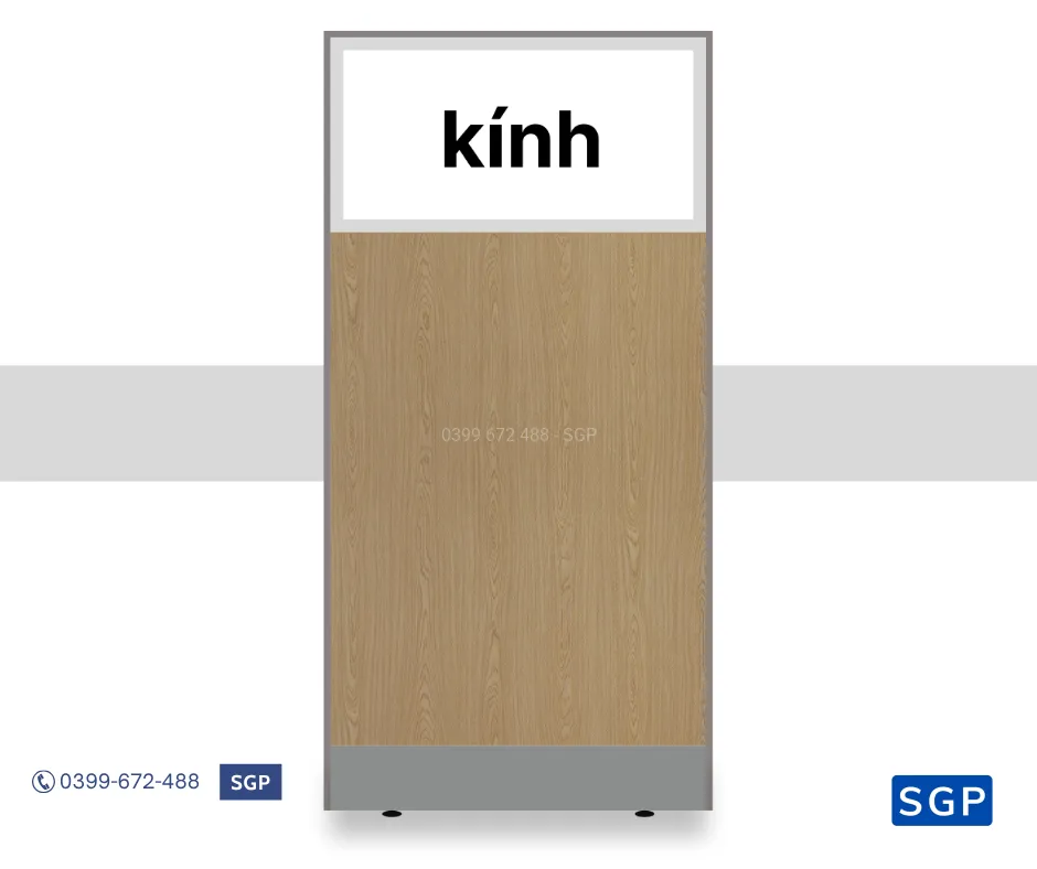 Vách nhôm gỗ kính