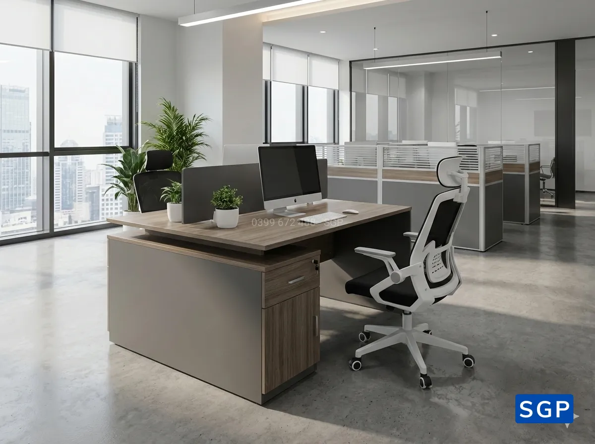 Vách nhôm gỗ kính