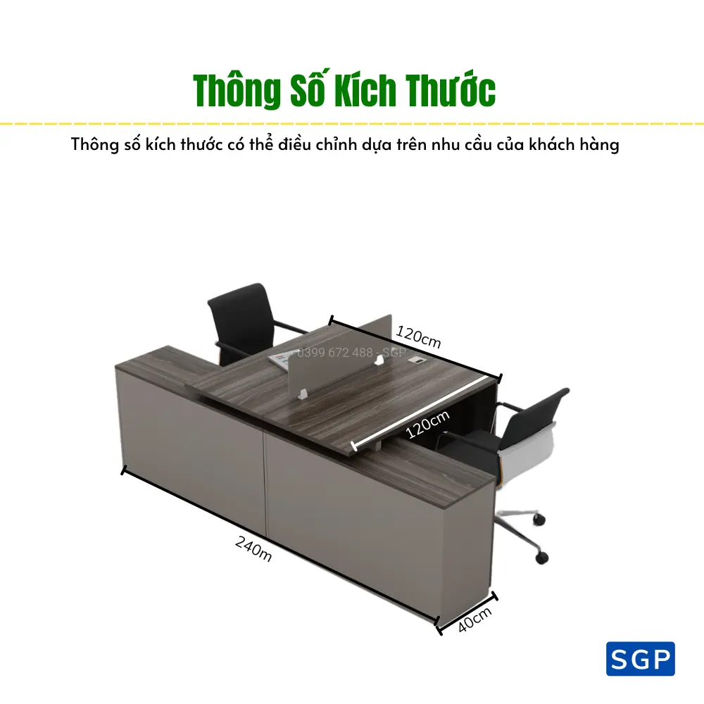 Cụm bàn làm việc 2 người 