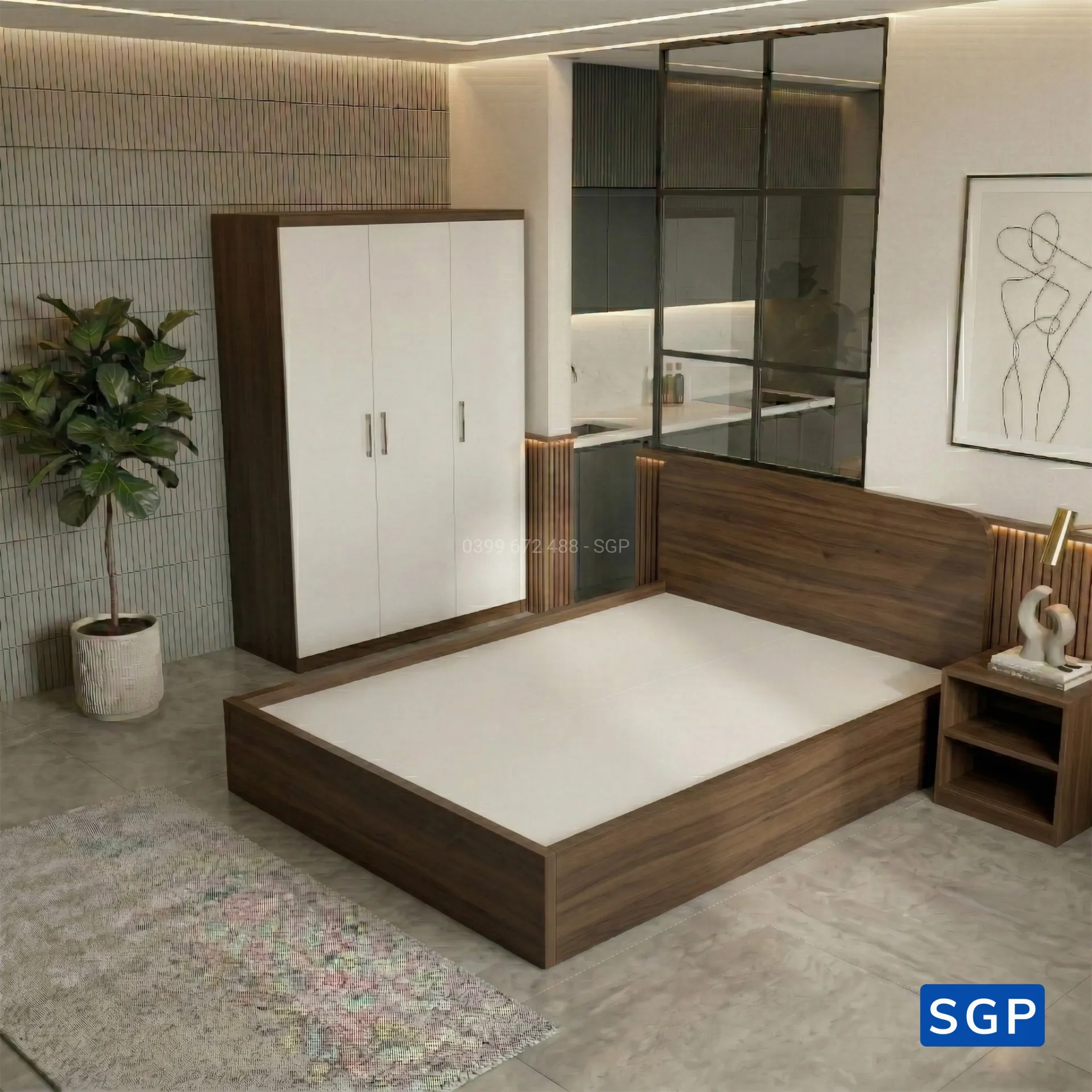 Combo giường tủ tặng tab