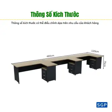 Cụm bàn làm việc 3 người 3